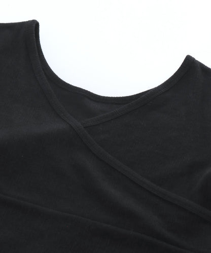 カット ジャガード 前後2WAY カシュクール 半袖 トップス 853-5974