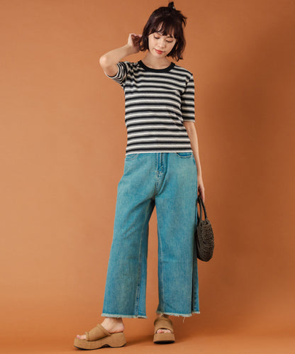 ボーダー フライス コンパクト 半袖 Tシャツ 853-5976