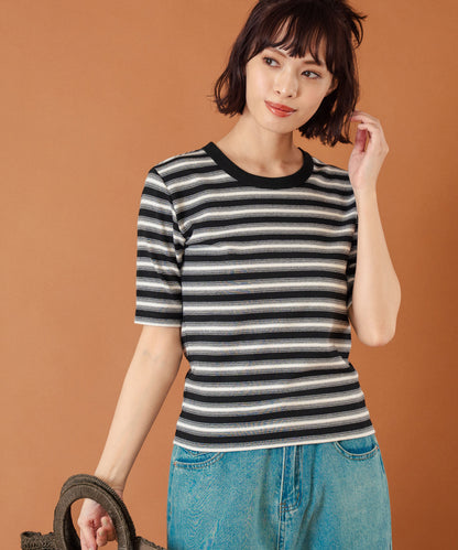 ボーダー フライス コンパクト 半袖 Tシャツ 853-5976