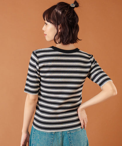 ボーダー フライス コンパクト 半袖 Tシャツ 853-5976