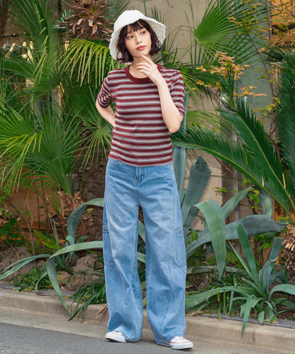 ボーダー フライス コンパクト 半袖 Tシャツ 853-5976