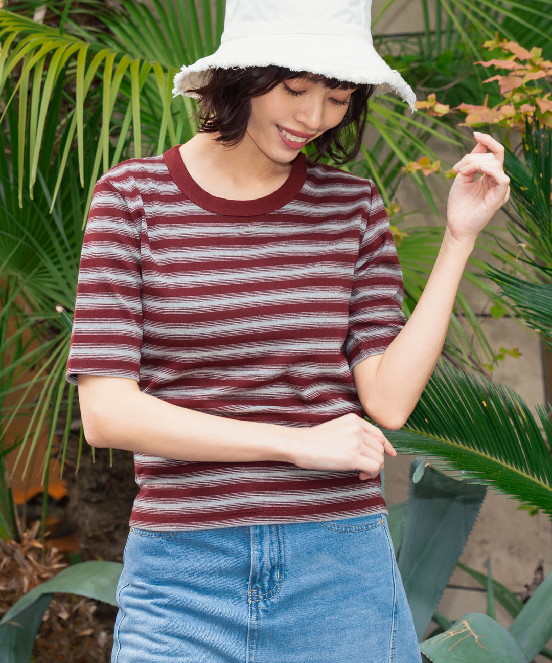ボーダー フライス コンパクト 半袖 Tシャツ 853-5976