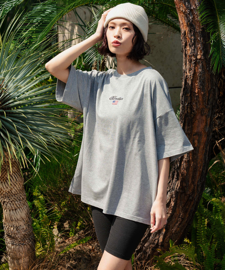 国旗 ロゴ ワンポイント 刺繍 ビッグ Tシャツ 853-5979