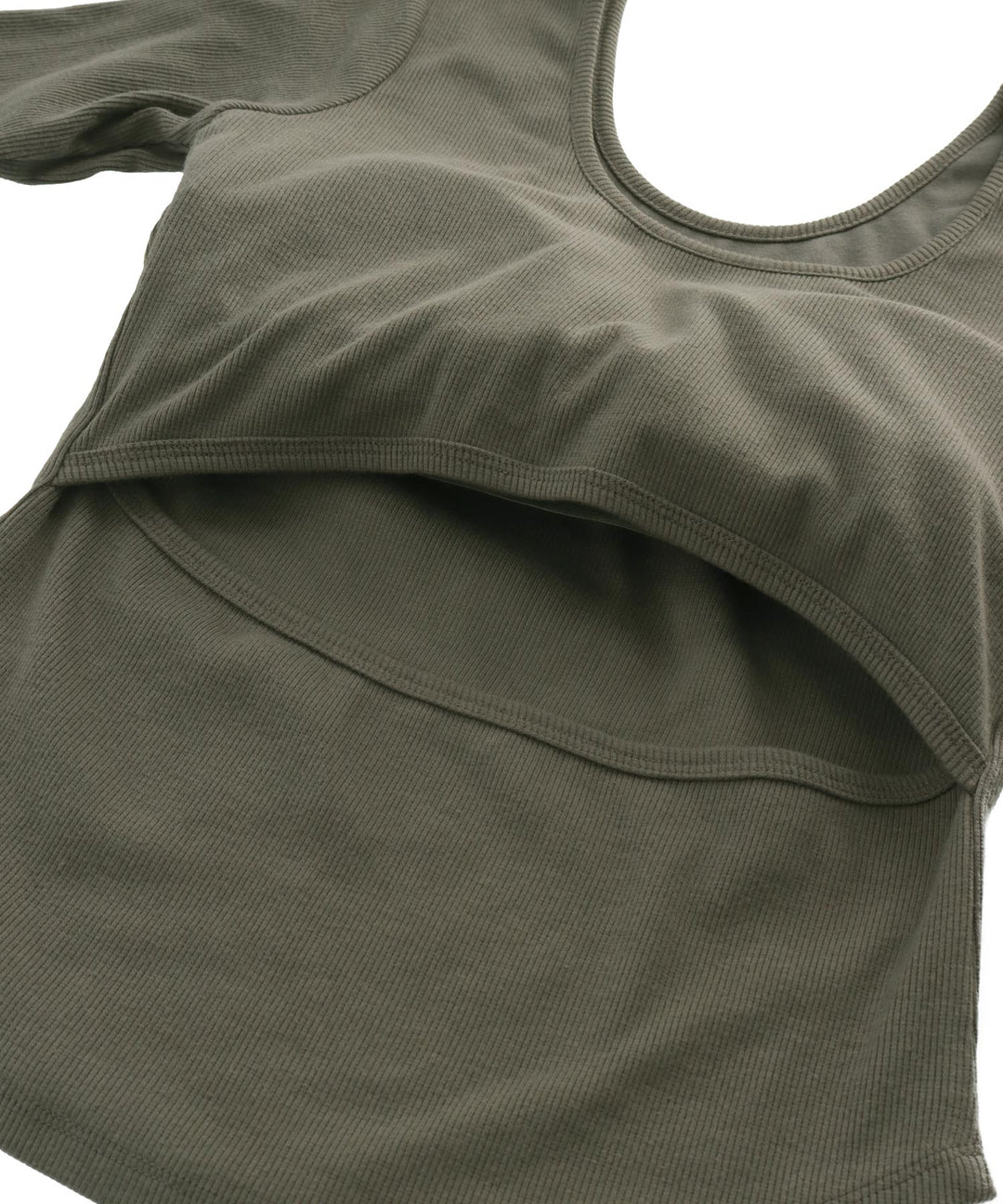 バックオープン テレコ リブ カップ付き 半袖 Tシャツ 853-6018