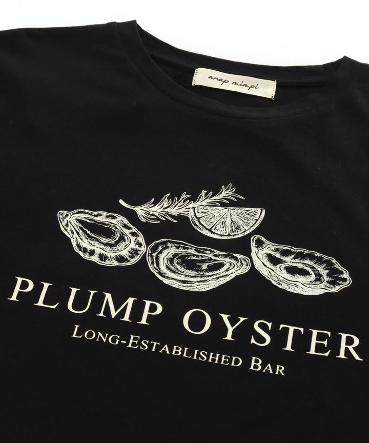 オイスター プリント 半袖 オーバーサイズ Tシャツ 853-6024