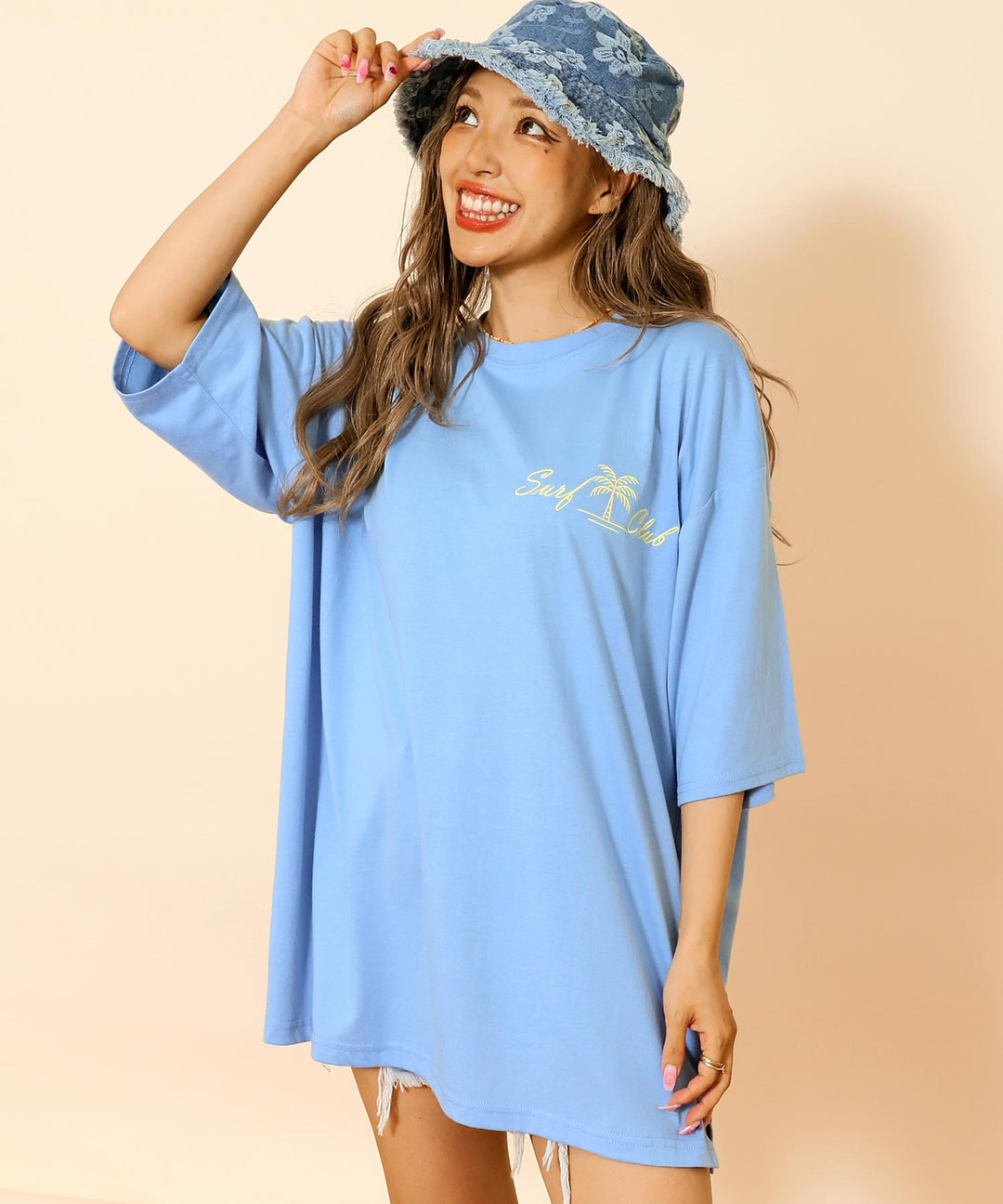 サーフ プレート メッセージ カラー ロゴ 刺繍 Tシャツ 853-6026