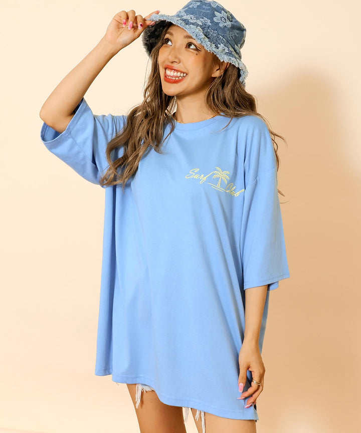 サーフ プレート メッセージ カラー ロゴ 刺繍 Tシャツ 853-6026