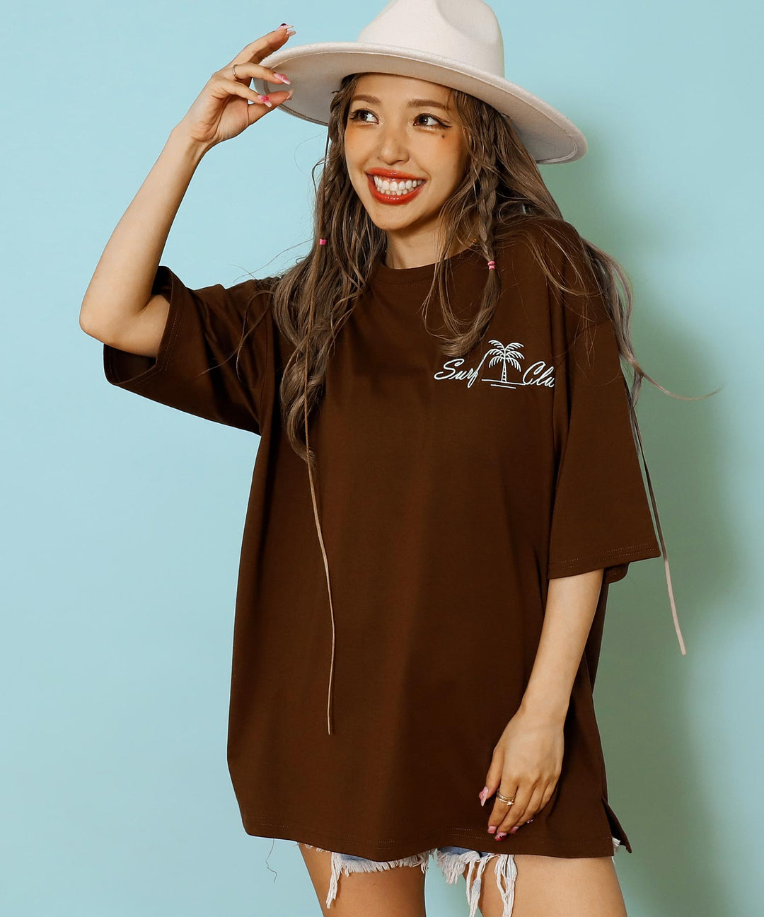 サーフ プレート メッセージ カラー ロゴ 刺繍 Tシャツ 853-6026