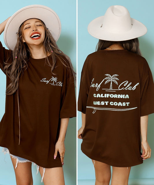 サーフ プレート メッセージ カラー ロゴ 刺繍 Tシャツ 853-6026