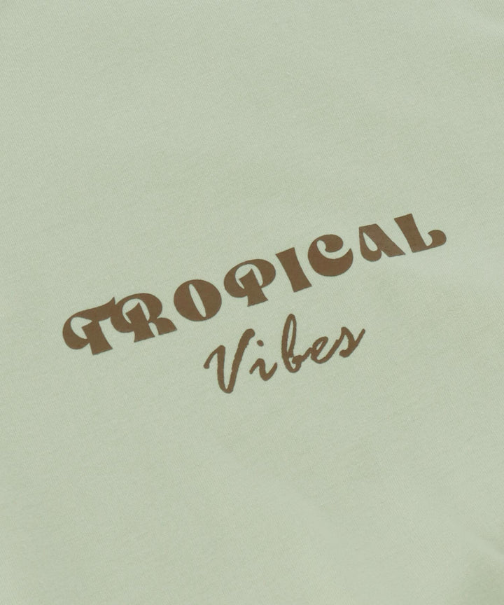 カラー パームツリー プリント オーバーサイズ Tシャツ 853-6027