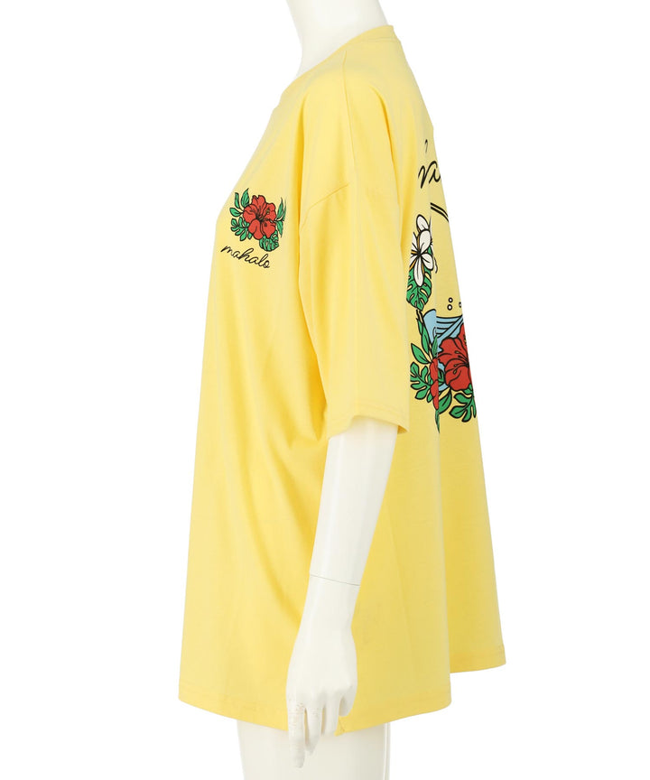 ハワイアン プリント オーバーサイズ Tシャツ 853-6028