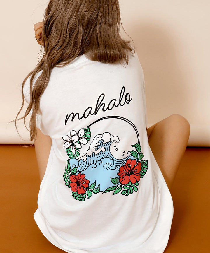 ハワイアン プリント オーバーサイズ Tシャツ 853-6028
