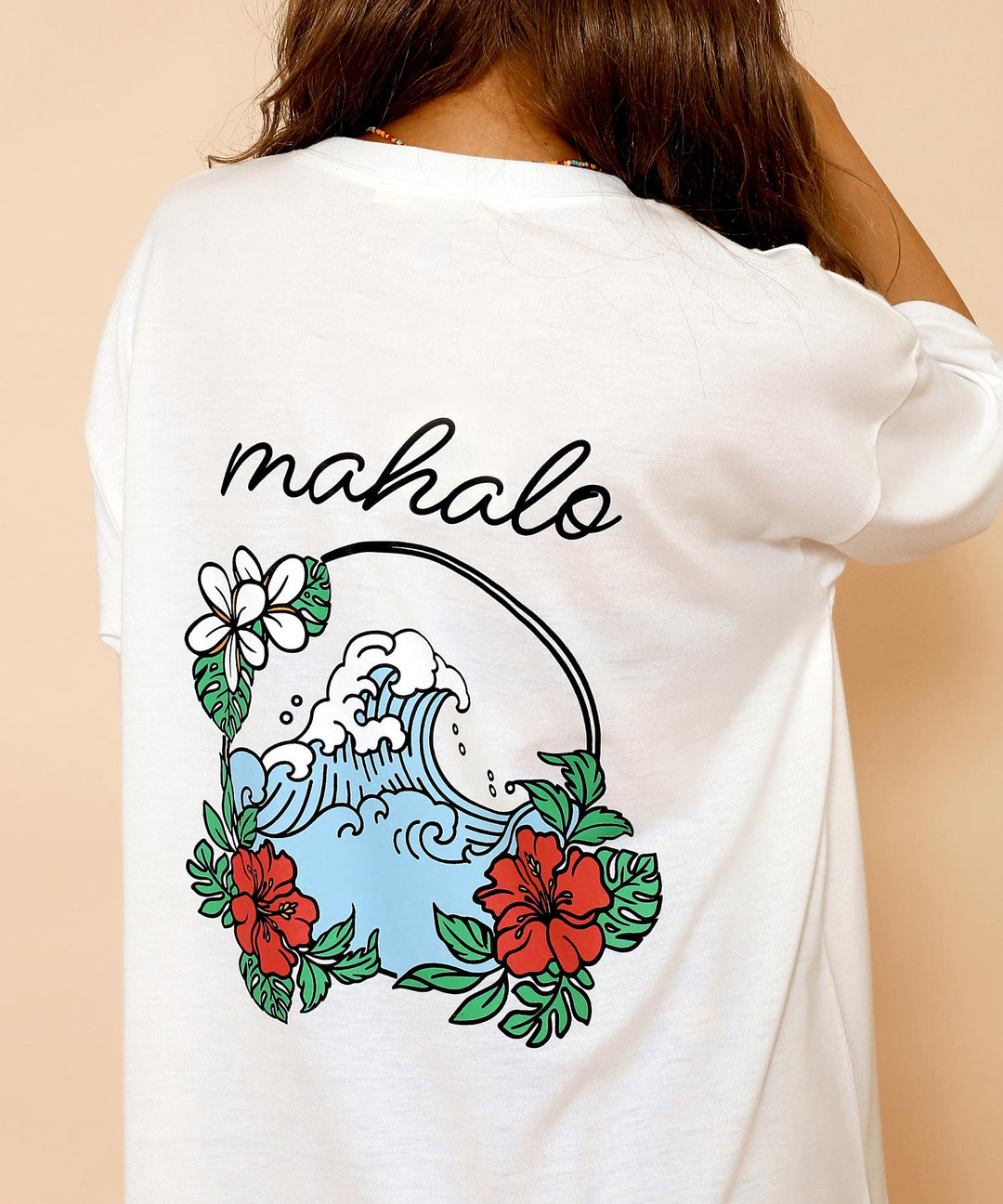 ハワイアン プリント オーバーサイズ Tシャツ 853-6028
