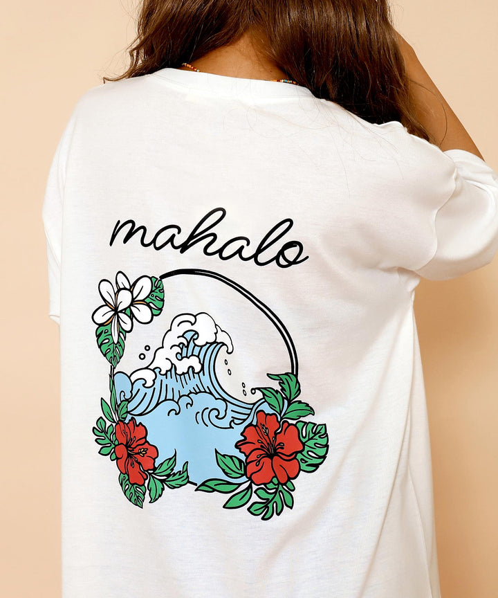 ハワイアン プリント オーバーサイズ Tシャツ 853-6028