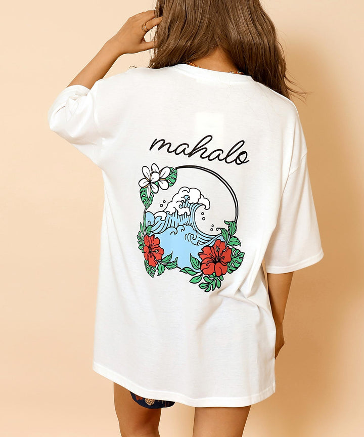 ハワイアン プリント オーバーサイズ Tシャツ 853-6028