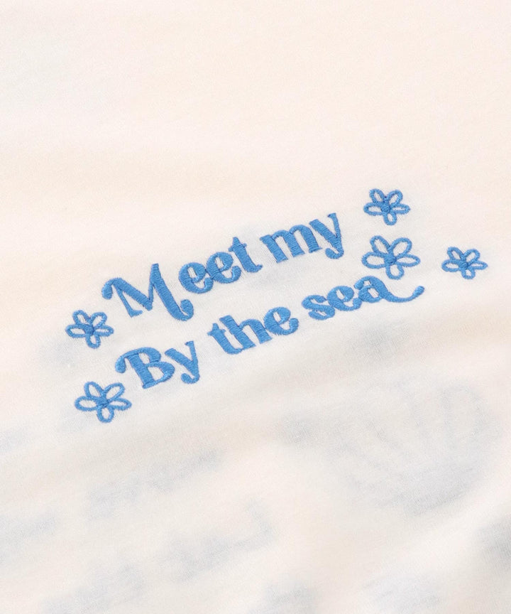 ハンドライティング メッセージ 刺繍 オーバーサイズ Tシャツ 853-6031