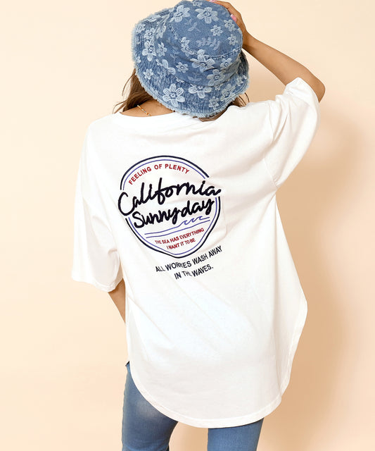 サークル ロゴ 刺繍 ビッグ Tシャツ 853-6041