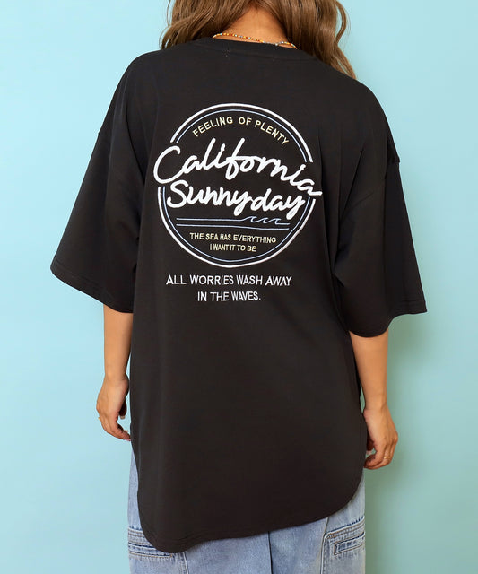 サークル ロゴ 刺繍 ビッグ Tシャツ 853-6041