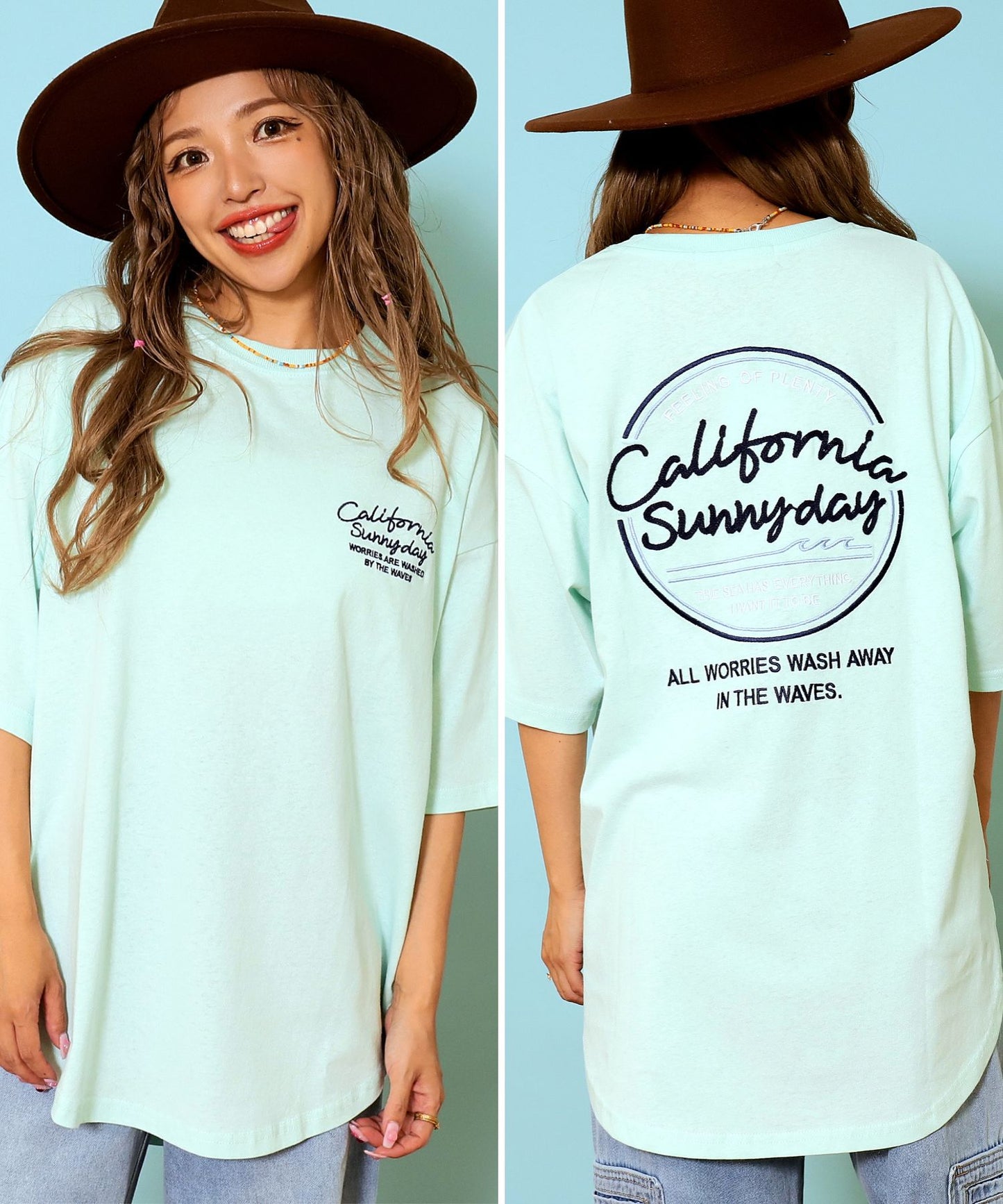 サークル ロゴ 刺繍 ビッグ Tシャツ 853-6041