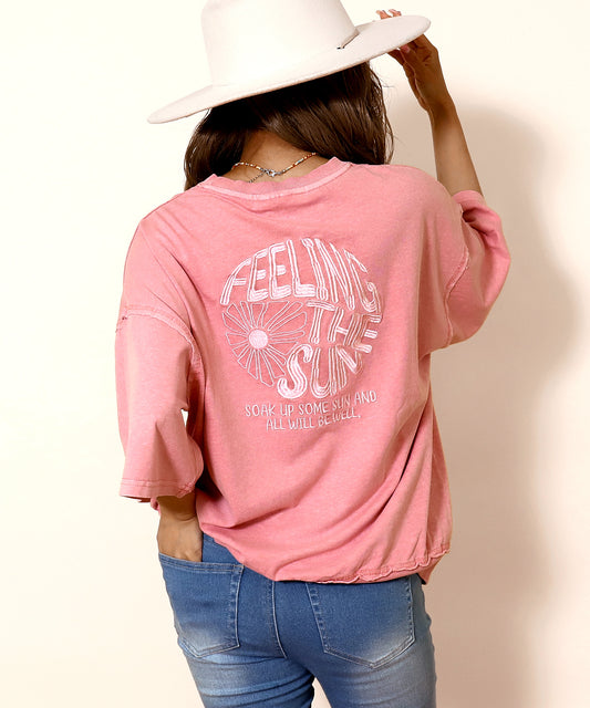 ピグメント 加工 刺繍 カット オフ Tシャツ 853-6042