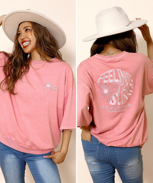 ピグメント 加工 刺繍 カット オフ Tシャツ 853-6042