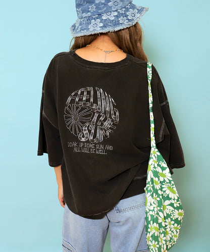 ピグメント 加工 刺繍 カット オフ Tシャツ 853-6042