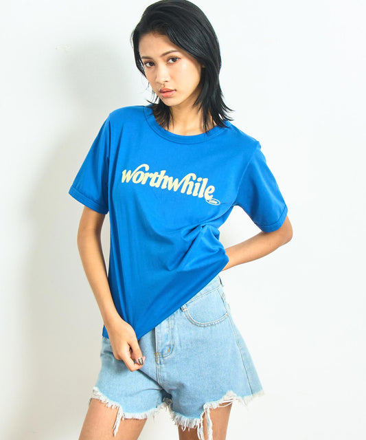 カラー ロゴ プリント コンパクト Tシャツ 853-6044