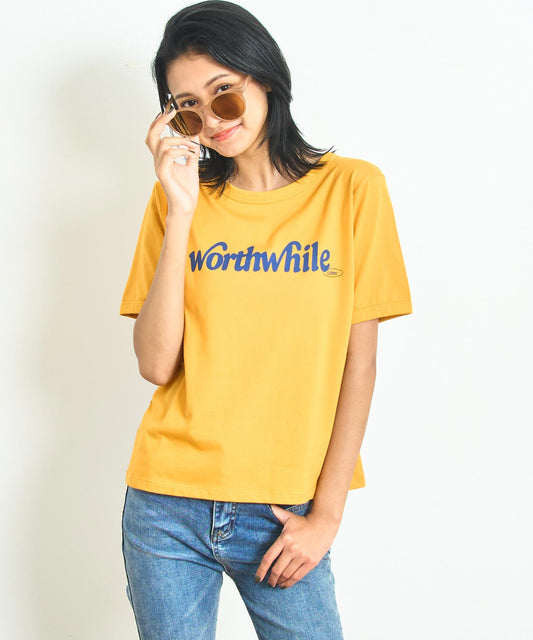 カラー ロゴ プリント コンパクト Tシャツ 853-6044