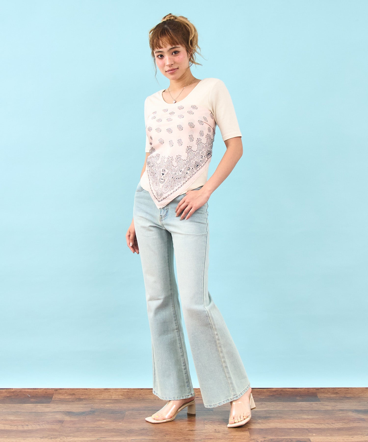 バックオープン テレコ リブ カップ付き 半袖 Tシャツ 853-6018 – ANAP