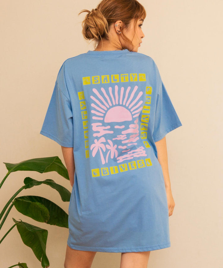 SUN &amp; SEA サーフ プリント ビッグ Tシャツ ワンピース 857-5969