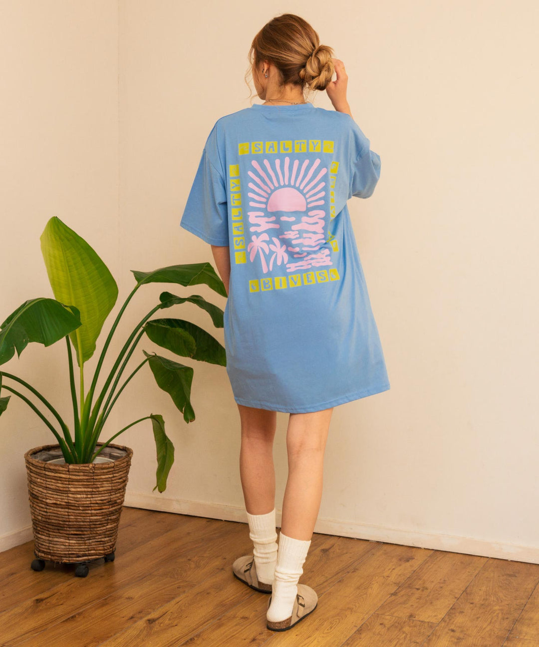 SUN &amp; SEA サーフ プリント ビッグ Tシャツ ワンピース 857-5969
