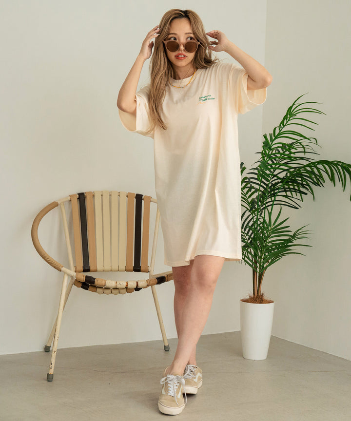 SUN &amp; SEA サーフ プリント ビッグ Tシャツ ワンピース 857-5969