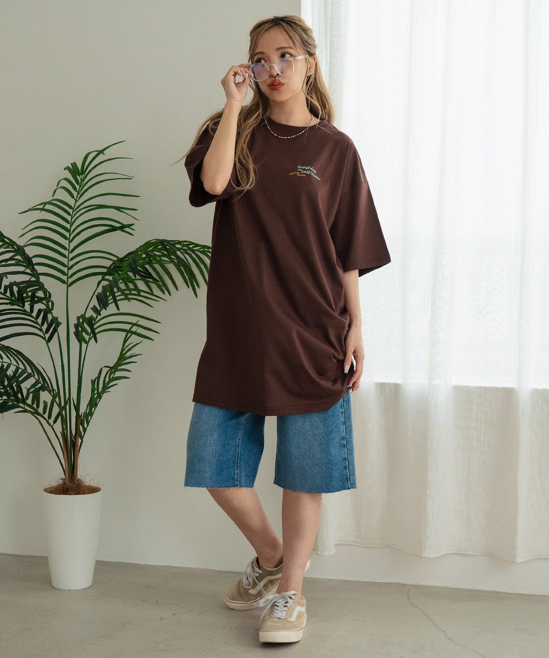 SUN &amp; SEA サーフ プリント ビッグ Tシャツ ワンピース 857-5969