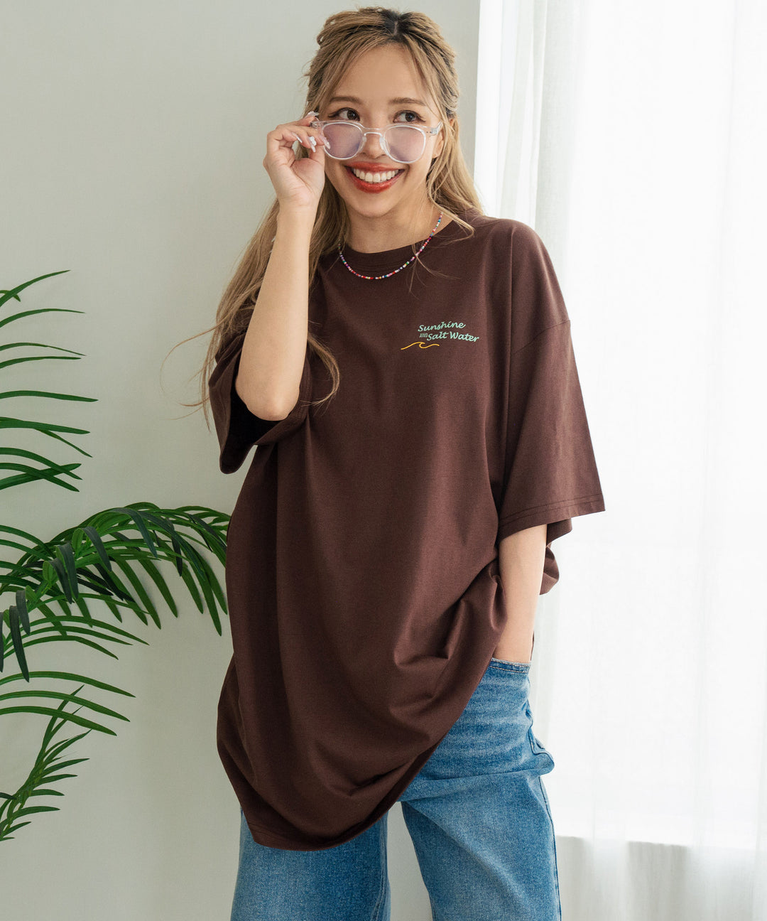 SUN &amp; SEA サーフ プリント ビッグ Tシャツ ワンピース 857-5969