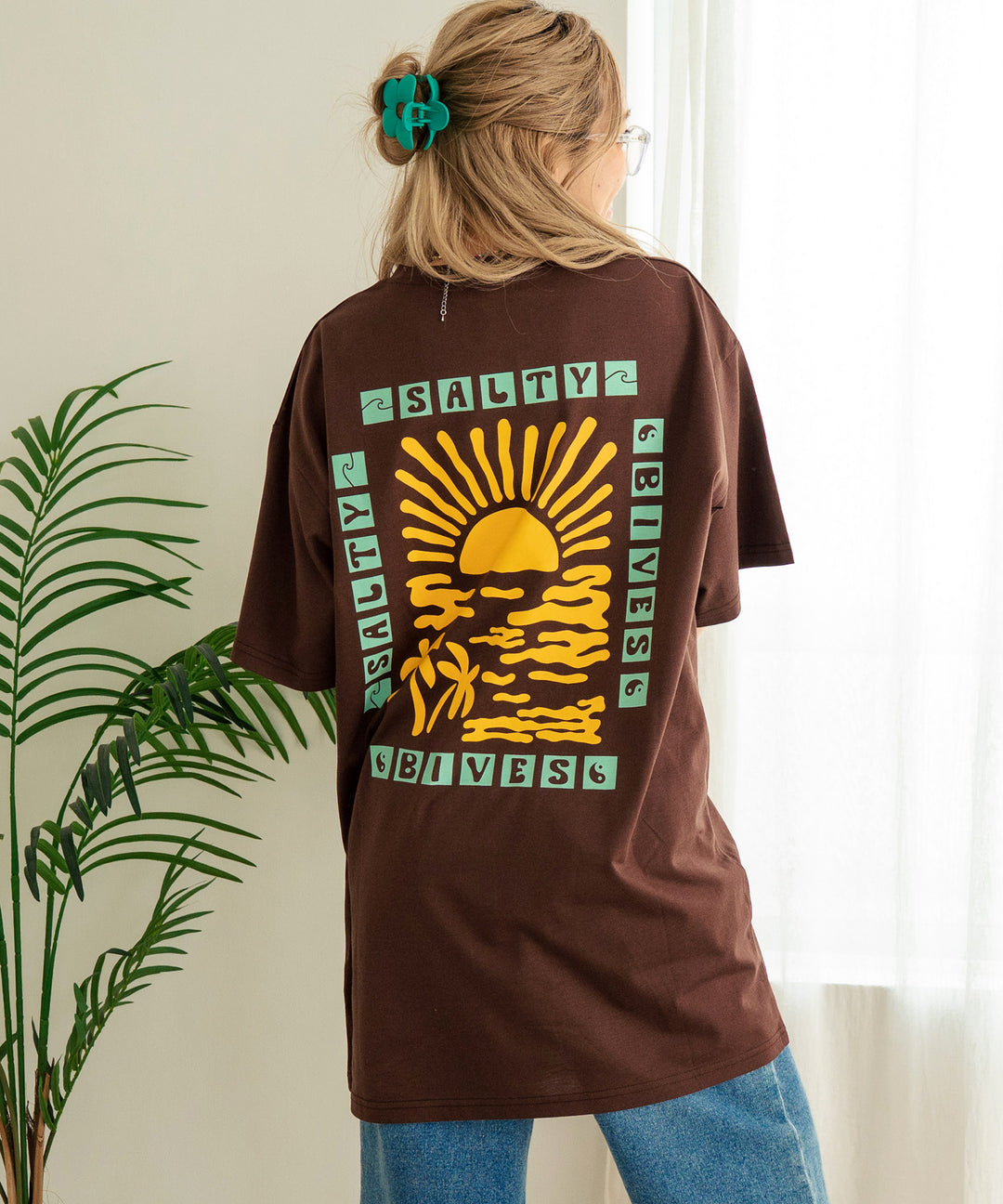SUN &amp; SEA サーフ プリント ビッグ Tシャツ ワンピース 857-5969