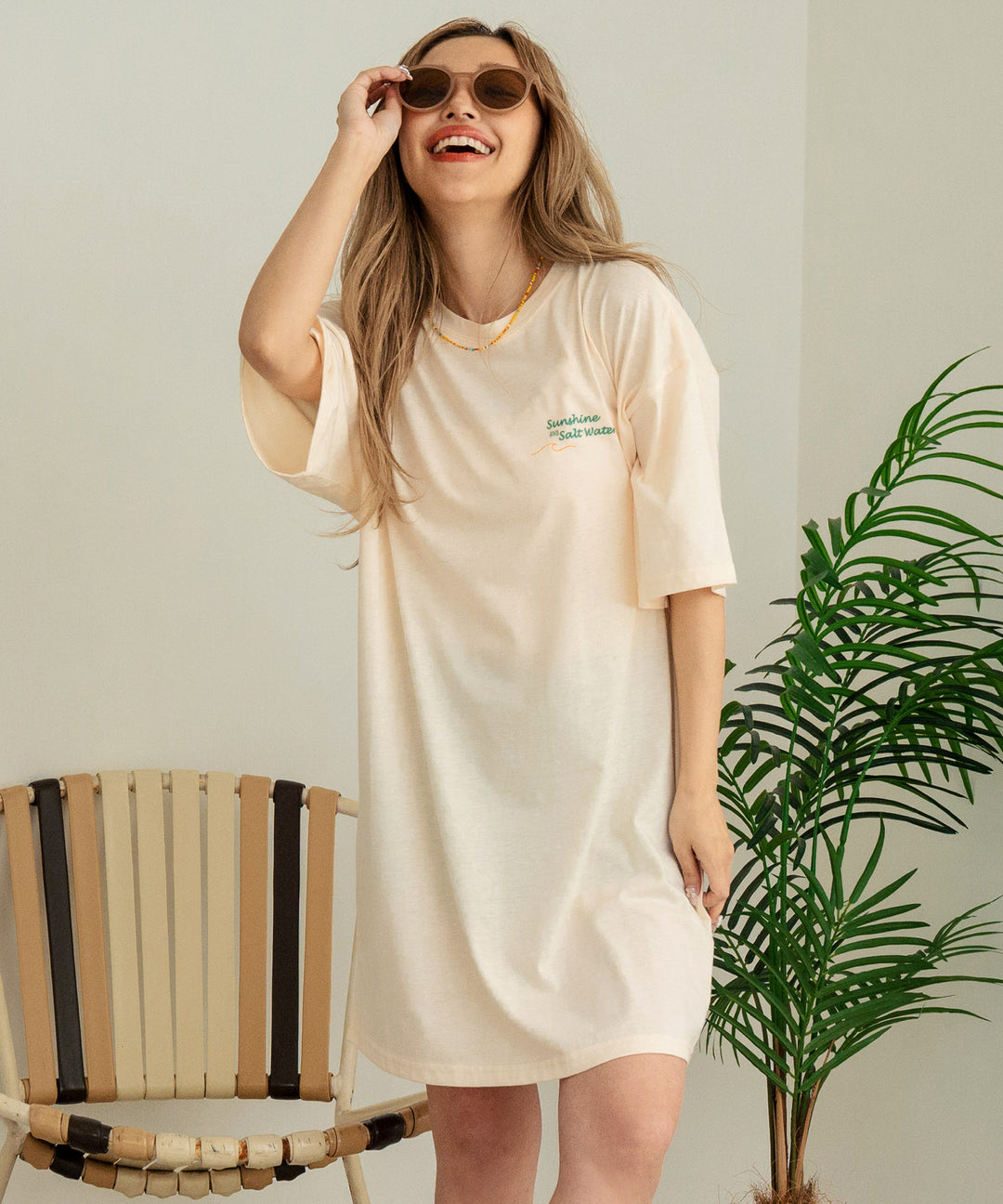 SUN &amp; SEA サーフ プリント ビッグ Tシャツ ワンピース 857-5969