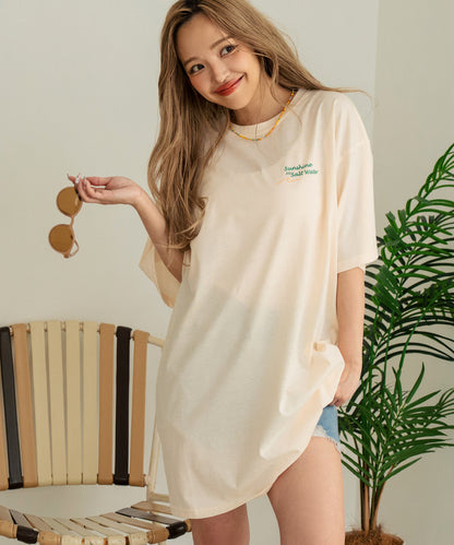 SUN & SEA サーフ プリント ビッグ Tシャツ ワンピース 857-5969