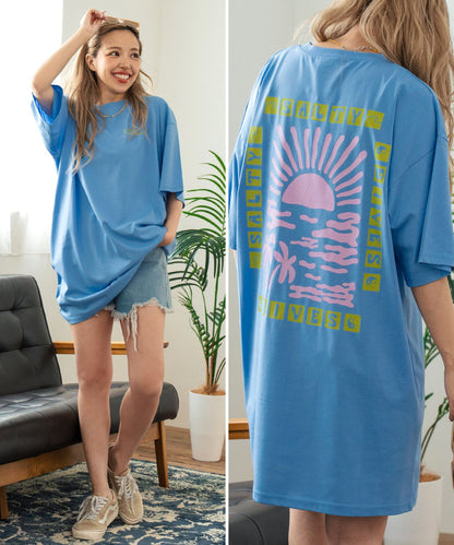 SUN & SEA サーフ プリント ビッグ Tシャツ ワンピース 857-5969