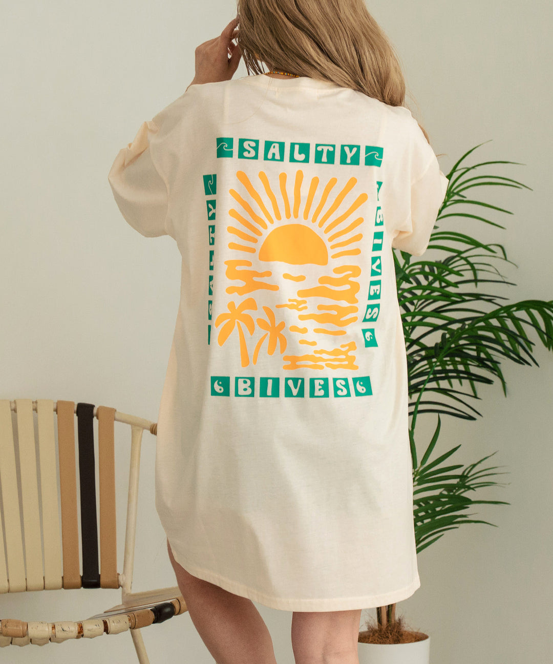 SUN &amp; SEA サーフ プリント ビッグ Tシャツ ワンピース 857-5969