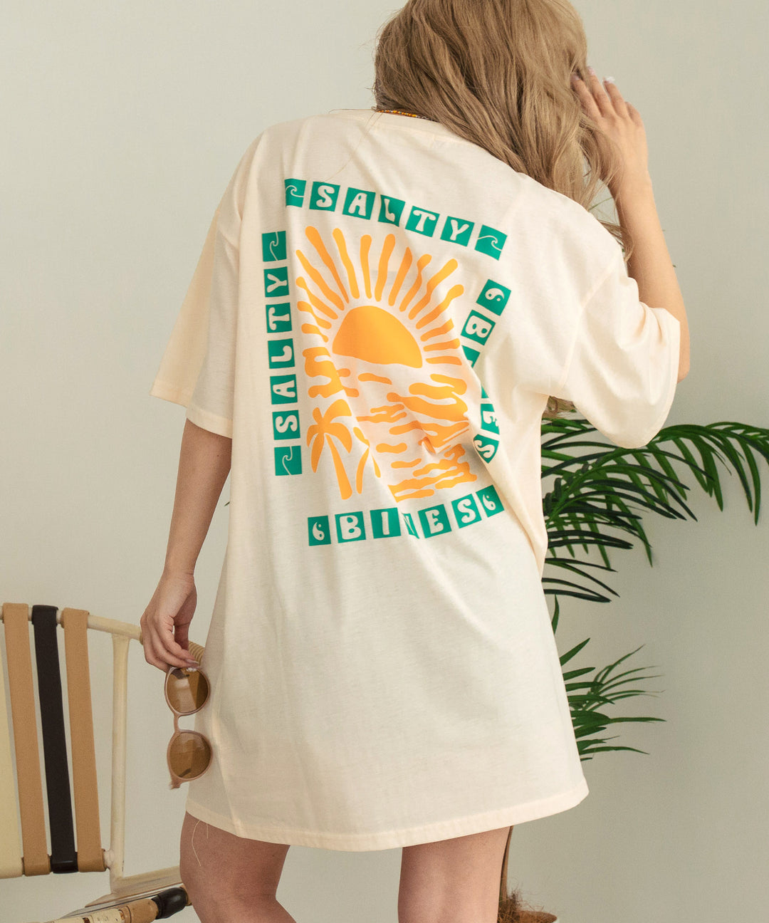 SUN &amp; SEA サーフ プリント ビッグ Tシャツ ワンピース 857-5969