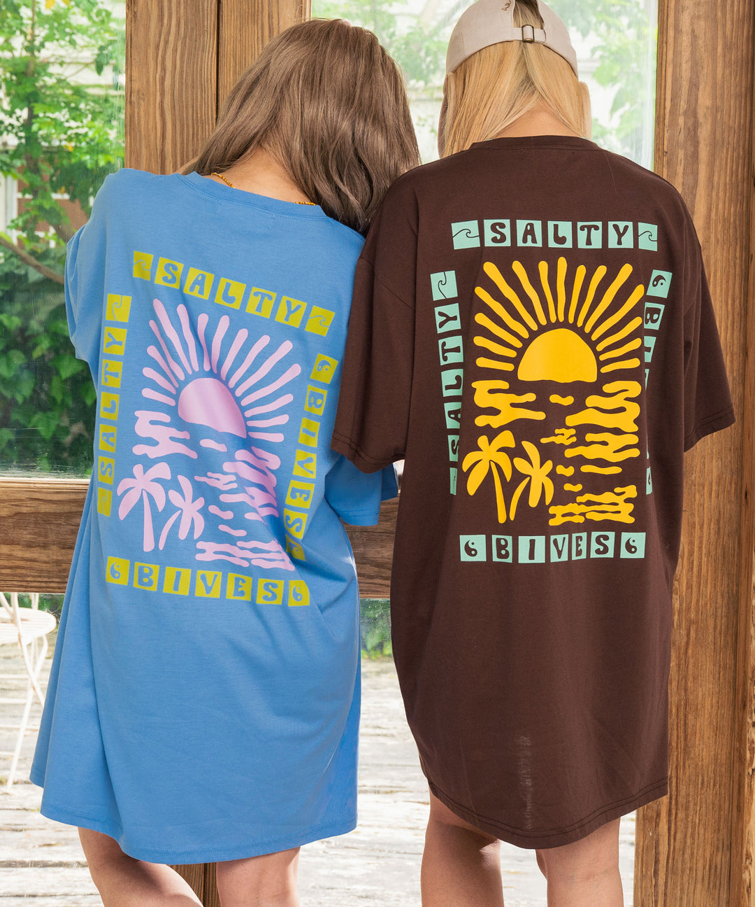 SUN &amp; SEA サーフ プリント ビッグ Tシャツ ワンピース 857-5969