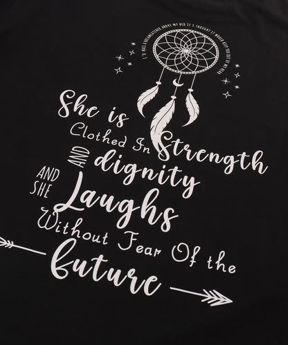 BOHO Dream catcher メッセージ プリント ビッグ Tシャツ ワンピース 857-5970