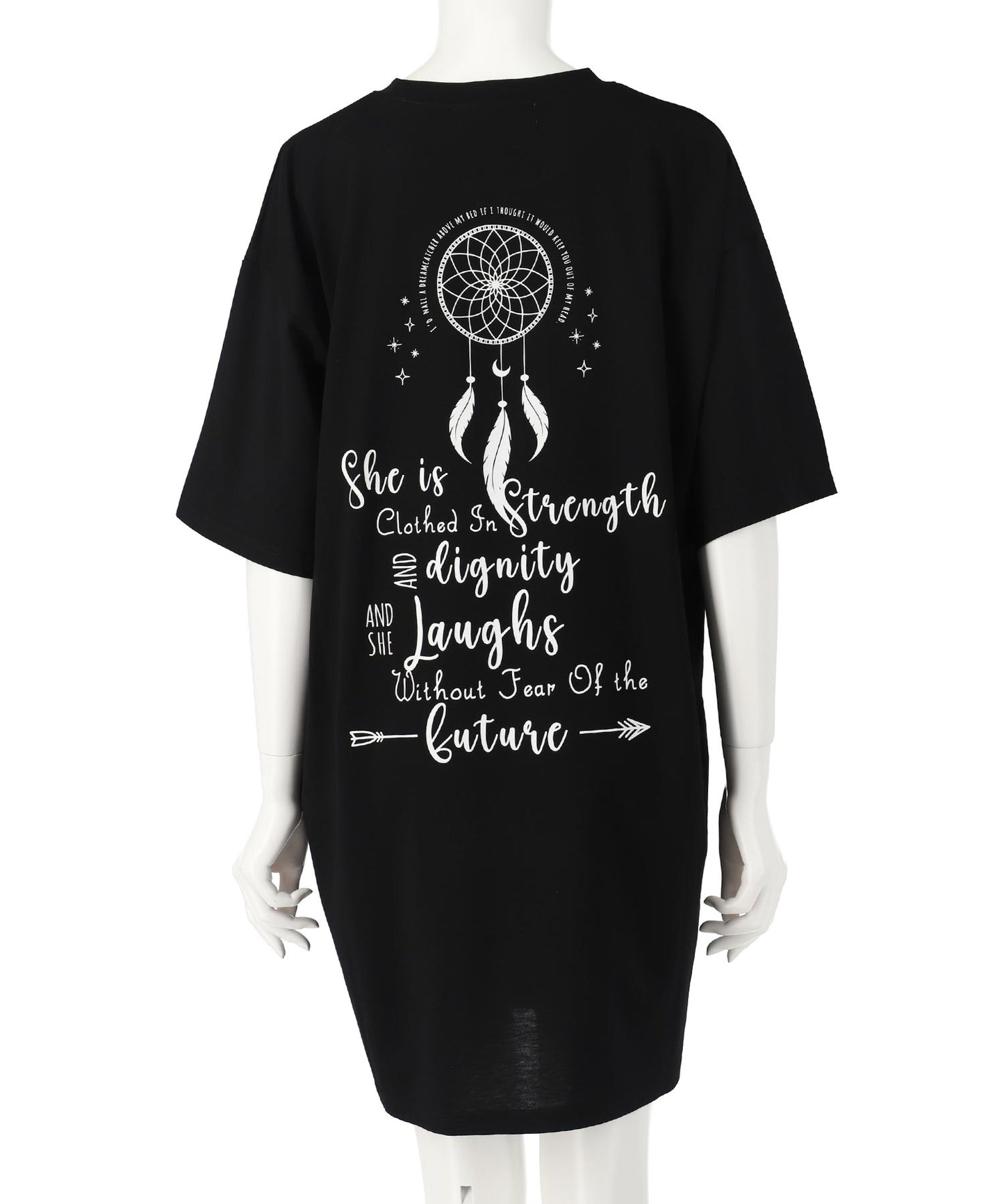 BOHO Dream catcher メッセージ プリント ビッグ Tシャツ ワンピース 857-5970