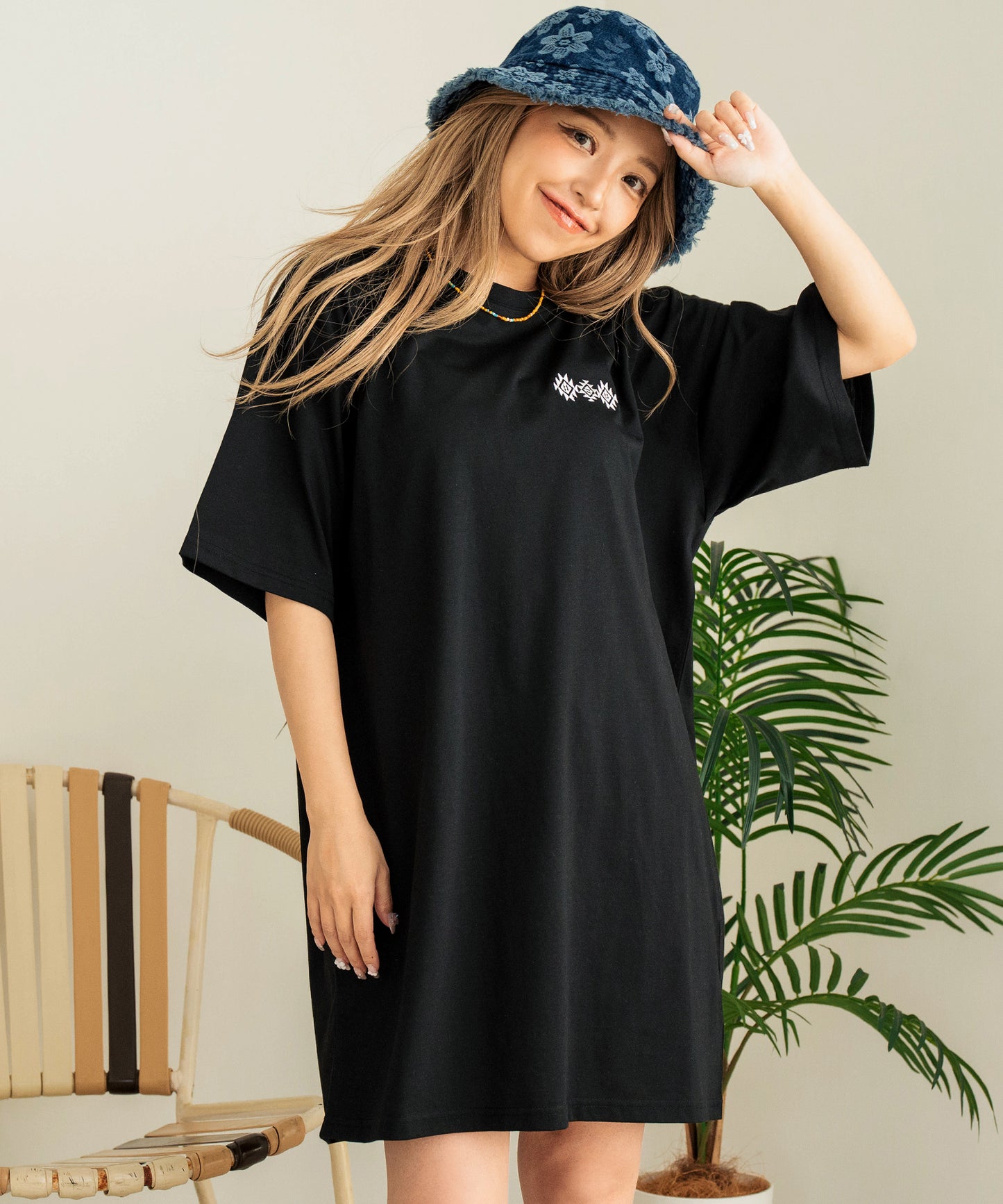 BOHO Dream catcher メッセージ プリント ビッグ Tシャツ ワンピース 857-5970