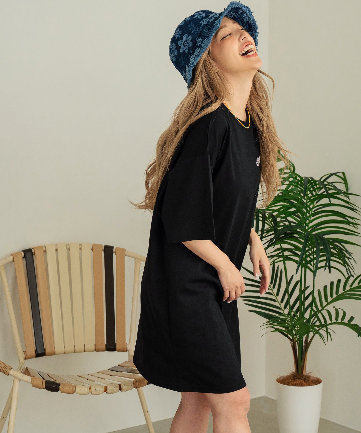 BOHO Dream catcher メッセージ プリント ビッグ Tシャツ ワンピース 857-5970