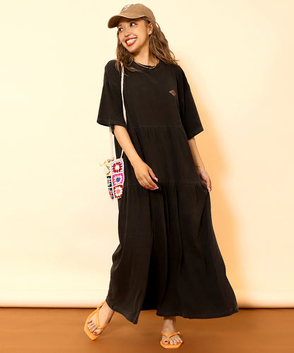 ピグメント 加工 ティアード ロング ワンピース 857-6043