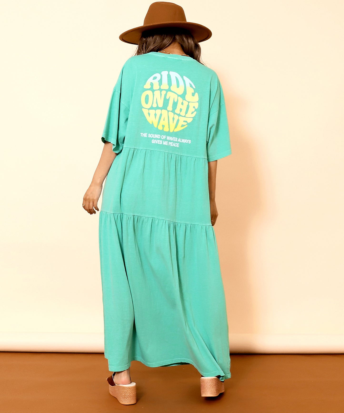 ピグメント 加工 ティアード ロング ワンピース 857-6043