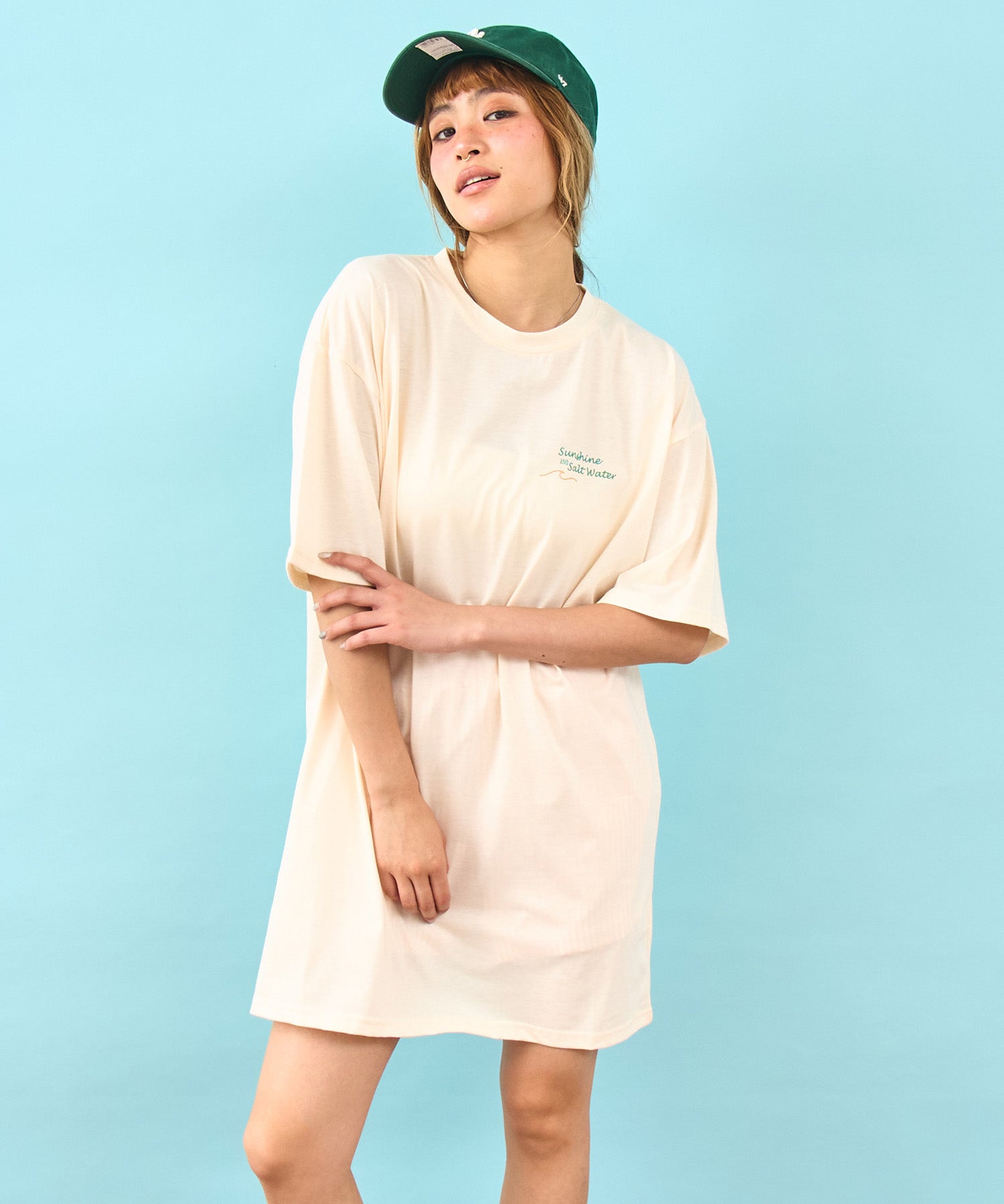 SUN & SEA サーフ プリント ビッグ Tシャツ ワンピース 857-5969
