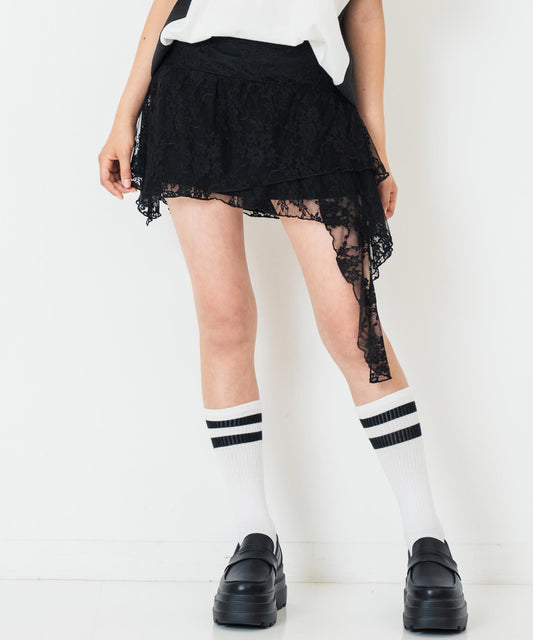 ランダムヘム レース スカート 911-7662