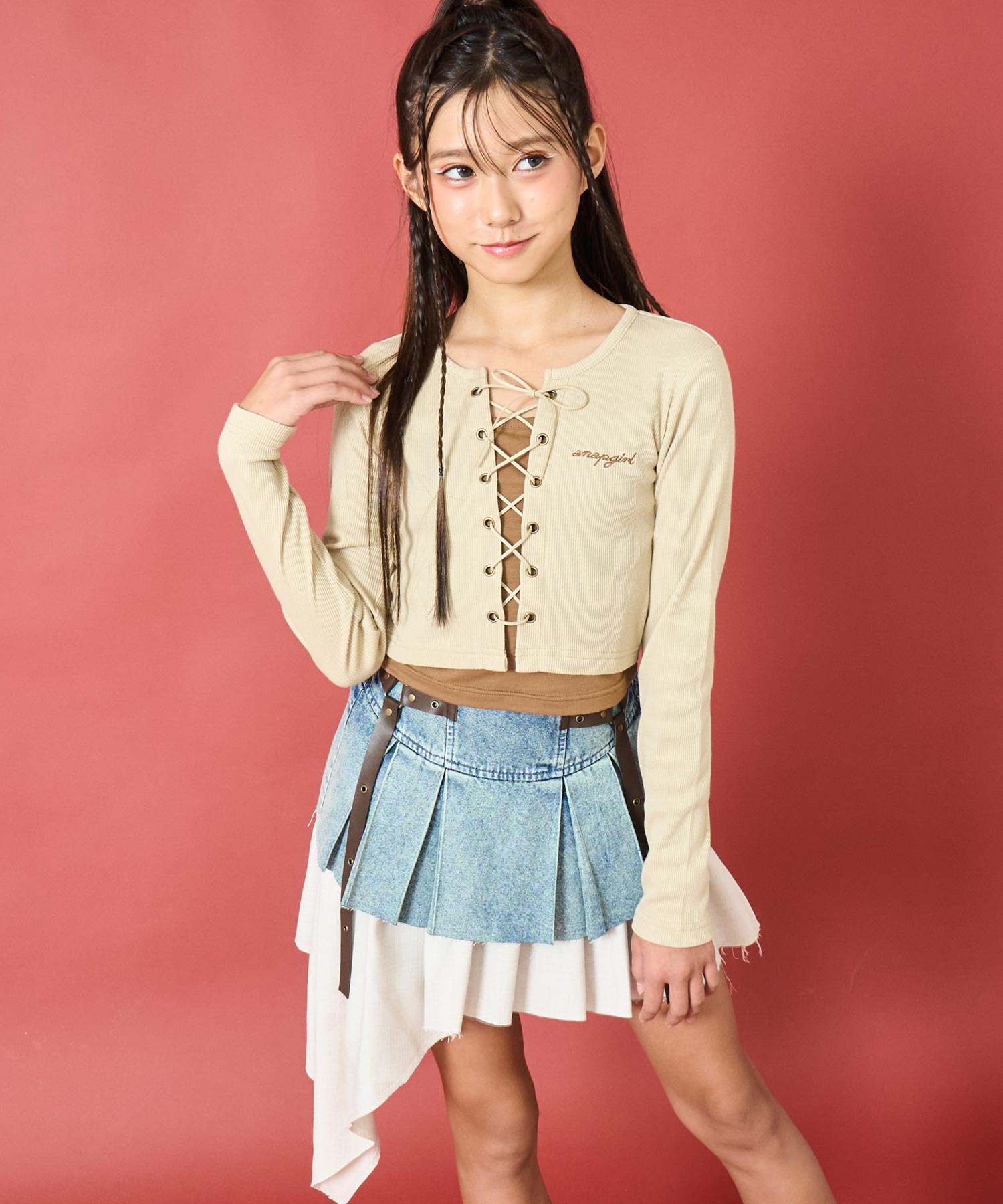 美品 ブラックアイパッチ デニムスカートSサイズ LANA popyours 美品